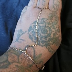 Rose gold colored hand chain